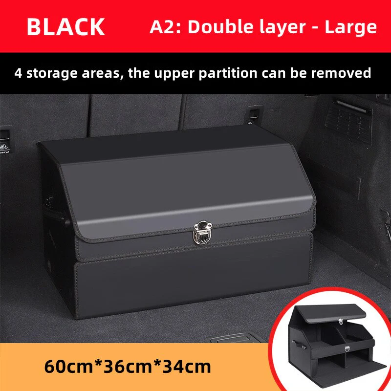 Car Guru Leather Large Capacity Trunk Organizer Box - Image 16