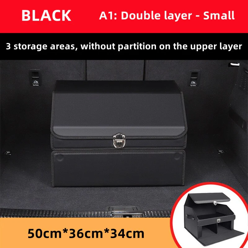 Car Guru Leather Large Capacity Trunk Organizer Box - Image 17