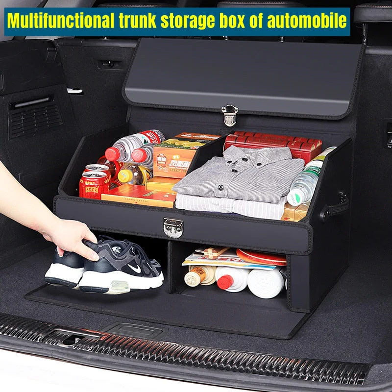 Car Guru Leather Large Capacity Trunk Organizer Box - Image 4