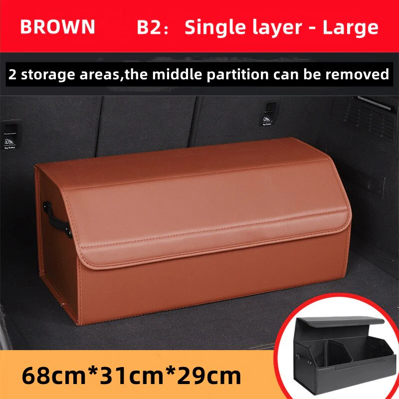 Car Guru Leather Large Capacity Trunk Organizer Box - Image 7