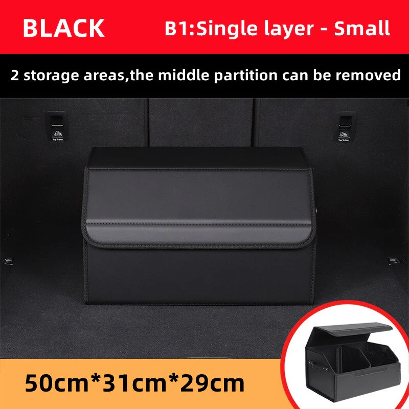 Car Guru Leather Large Capacity Trunk Organizer Box - Image 9