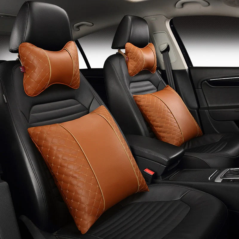 Car Leather Neck and Back Pillows - Image 10