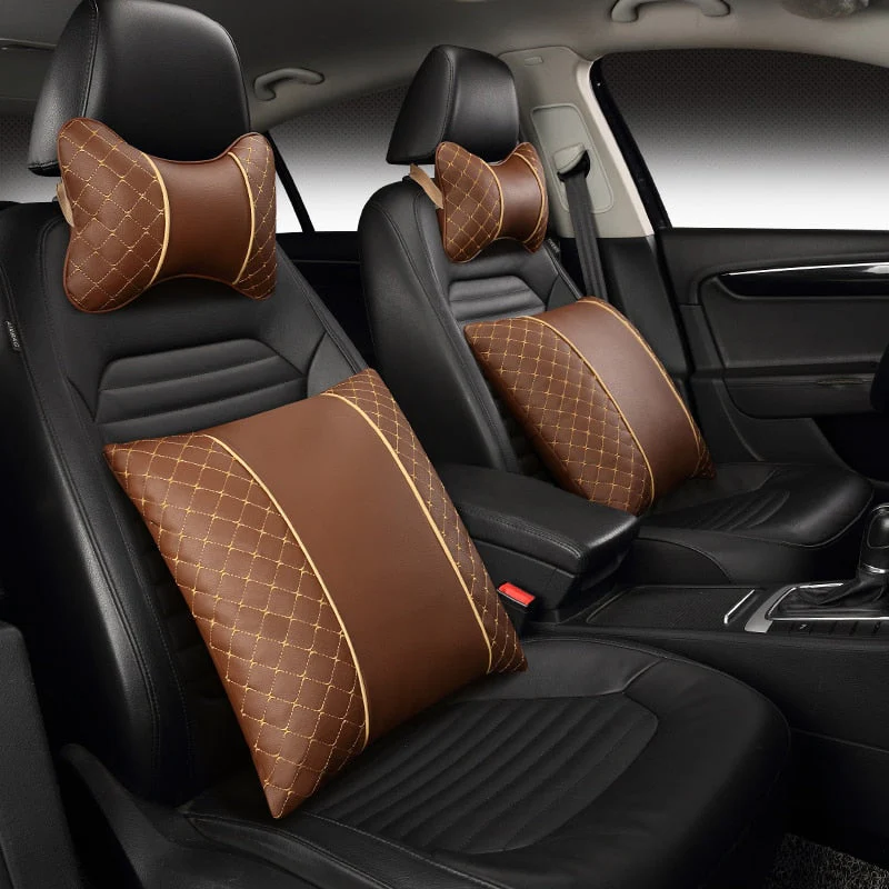 Car Leather Neck and Back Pillows - Image 14