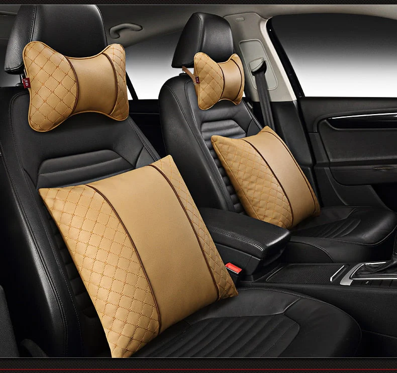 Car Leather Neck and Back Pillows - Image 2