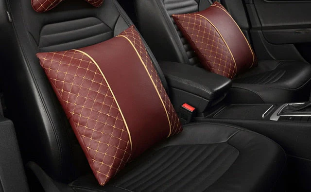 Car Leather Neck and Back Pillows - Image 3