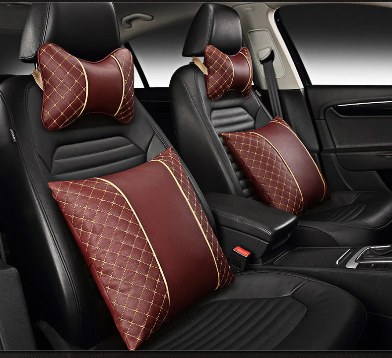 Car Leather Neck and Back Pillows - Image 4