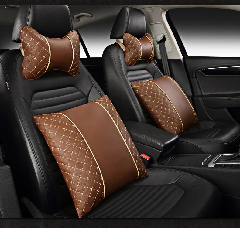 Car Leather Neck and Back Pillows - Image 7