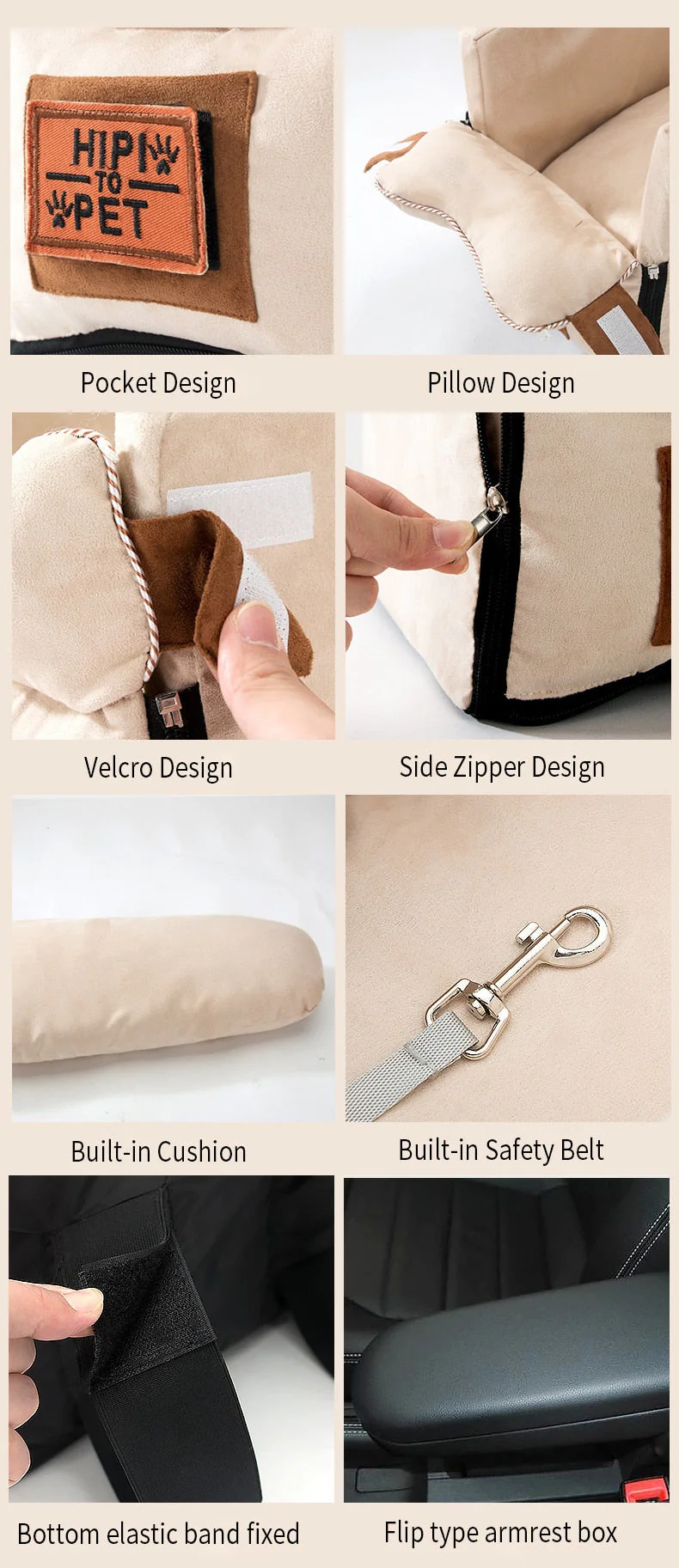 Car Portable Pet Carrier Comfy Bed - Image 9