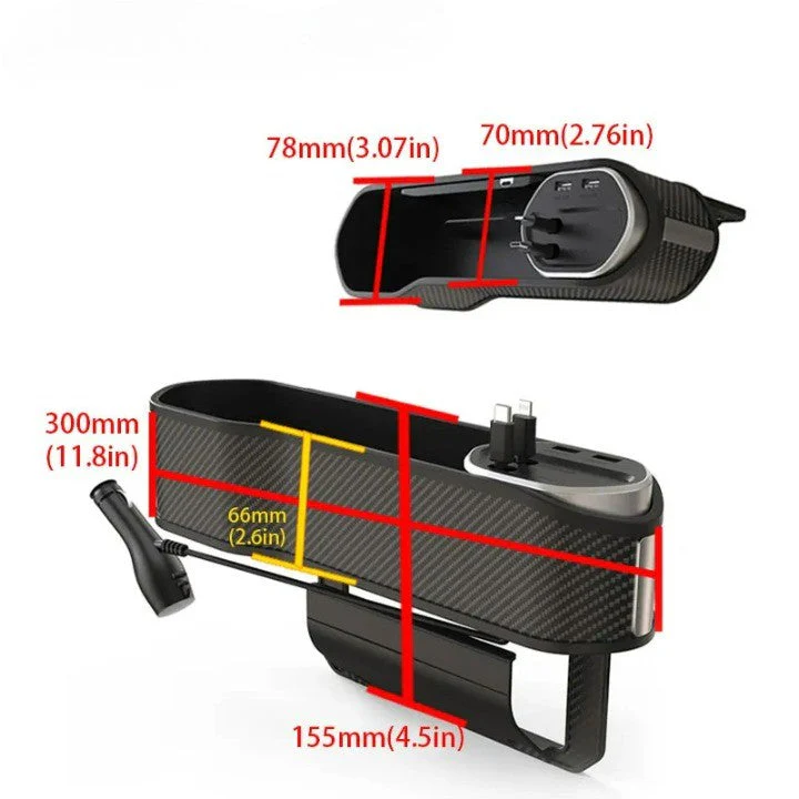 Car Seat Gap Organizer Cup Holder Wireless Charger - Image 3