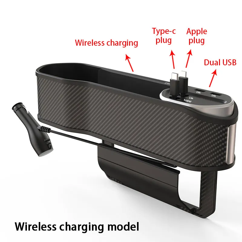 Car Seat Gap Organizer Cup Holder Wireless Charger - Image 6