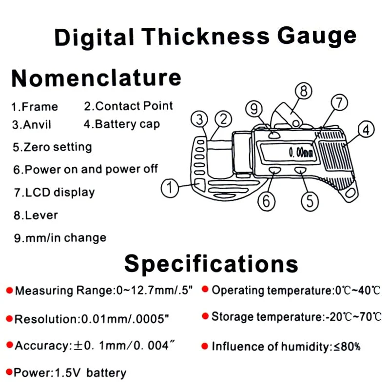 Carbon Fiber Digital Thickness Caliper Tool - Image 9