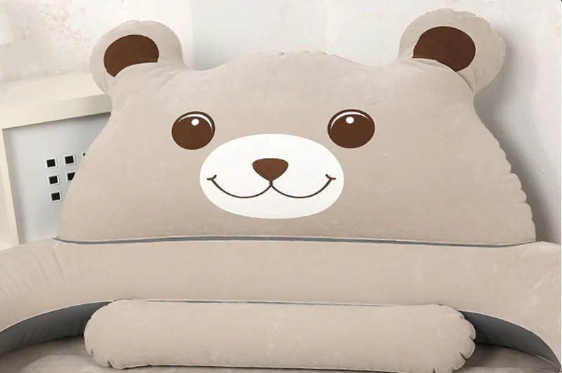 Cartoon Bear Comfy Inflatable Bed with Backrest - Image 6