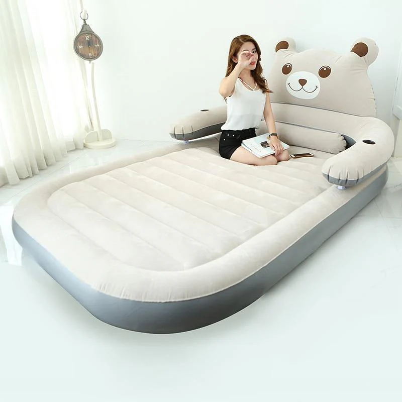Cartoon Bear Comfy Inflatable Bed with Backrest - Image 7