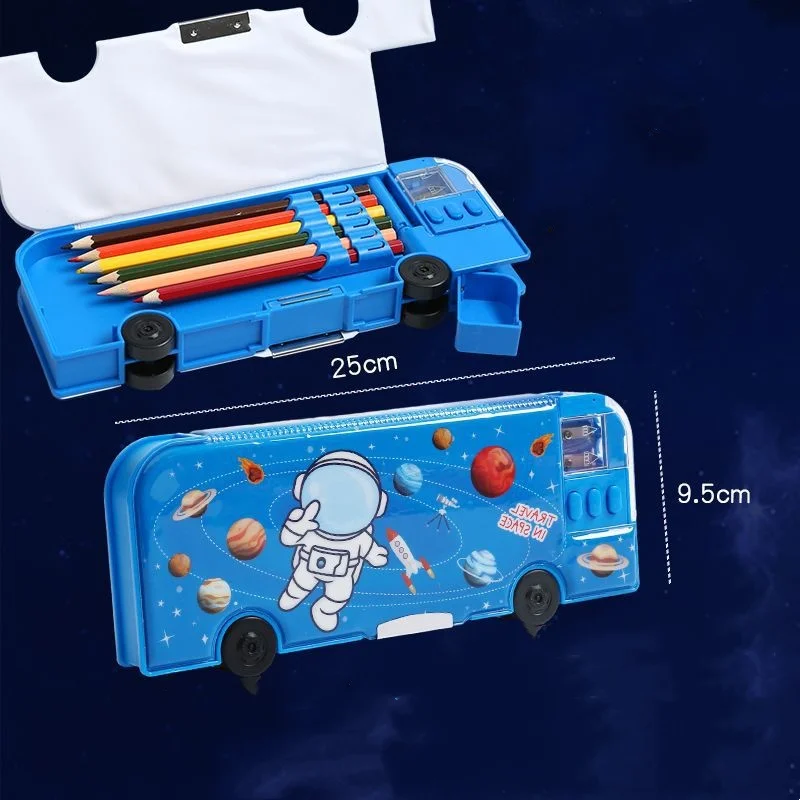 Cartoon Bus Multifunctional Kids Stationery Pencil Box - Image 9