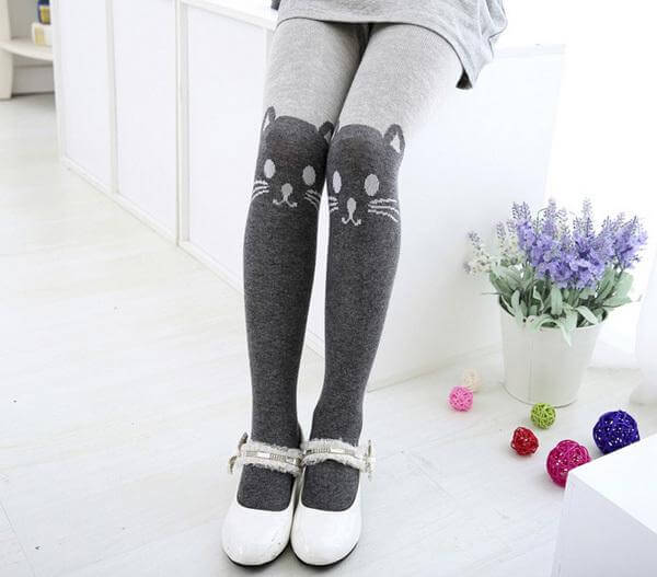 Cartoon Cat Printed Cotton Pantyhose - Image 2