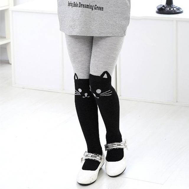 Cartoon Cat Printed Cotton Pantyhose - Image 8