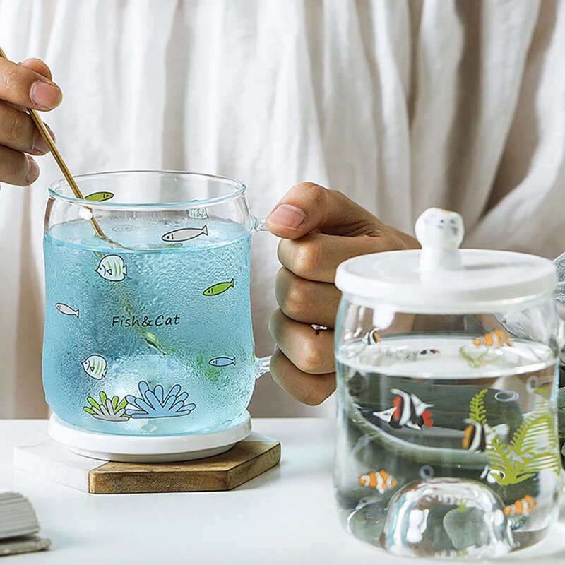 Cartoon Cat Transparent Floating Mug - Image 3