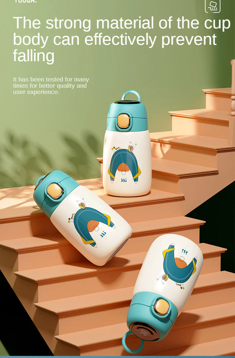 Cartoon Kids Temperature Display Thermos Bottle - Image 2