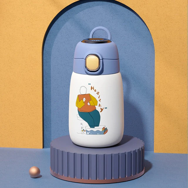 Cartoon Kids Temperature Display Thermos Bottle - Image 9