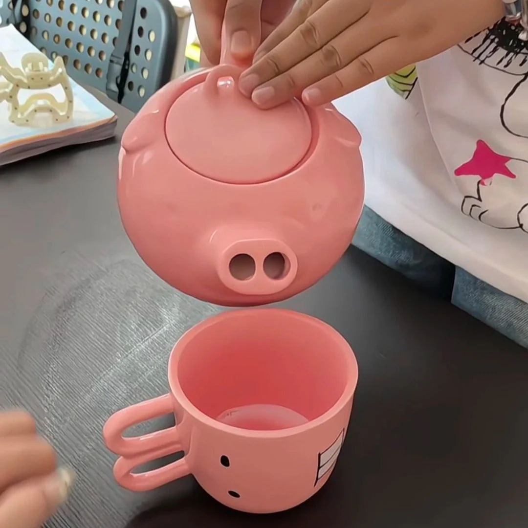 Cartoon Piggy Ceramic Tea & Coffee Set - Image 6