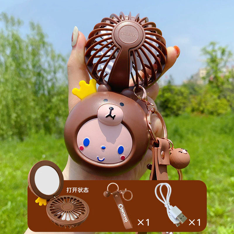 Cartoon USB Charging Fan Makeup Mirror - Image 6