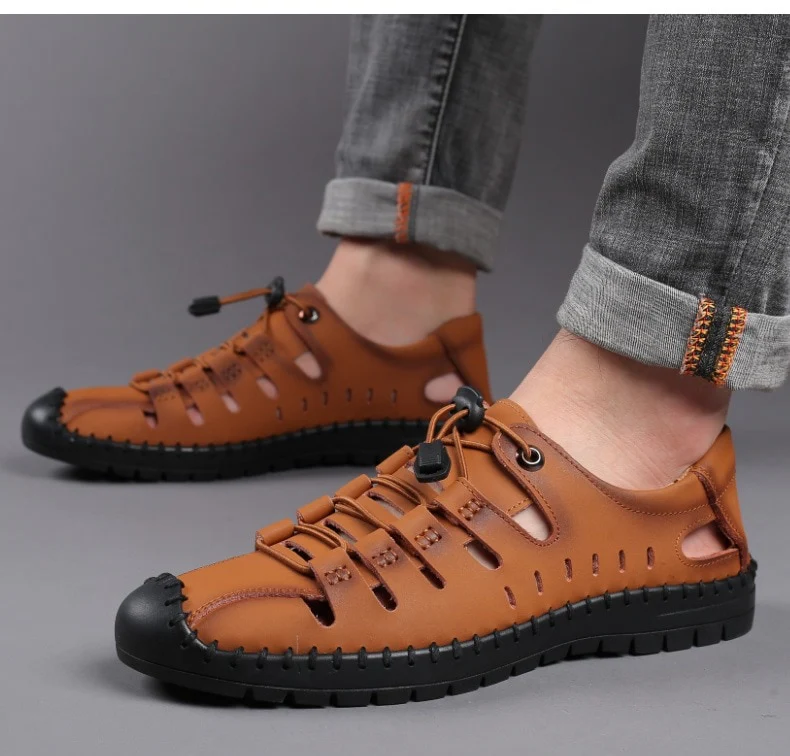 Casual Beach Flexible Leather Sandal - Image 5