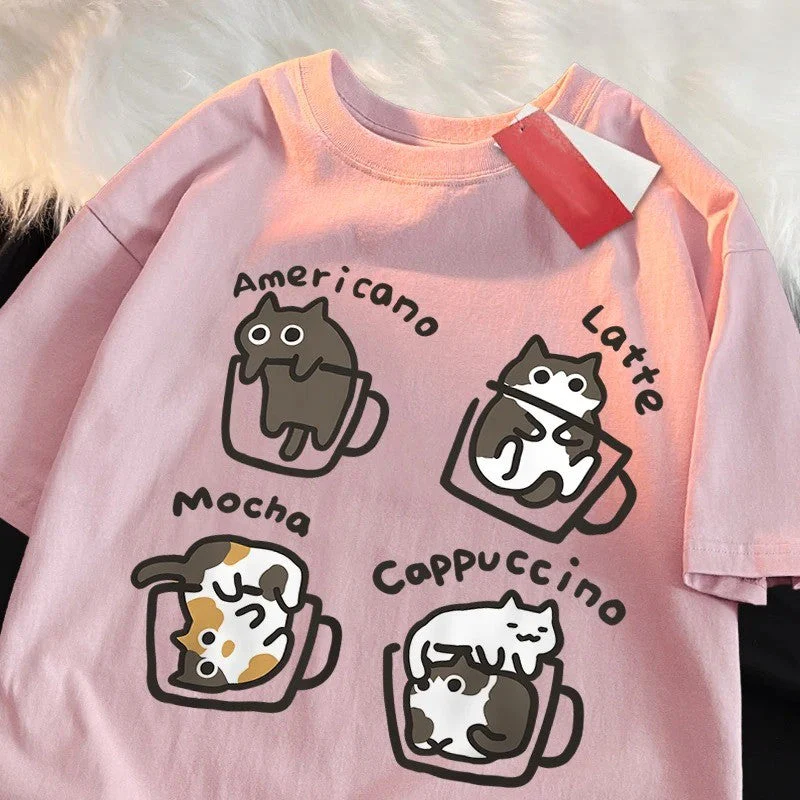 Cat Coffee Lover Funny T-Shirt - Image 6