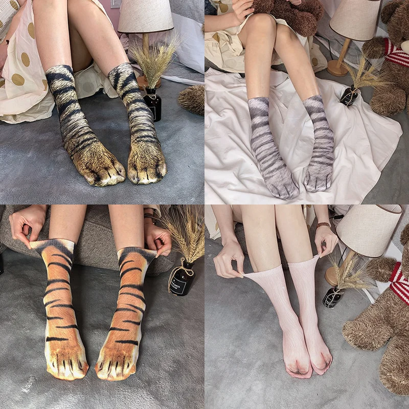 Cat Paw 3D Printed Unisex Socks - Image 3