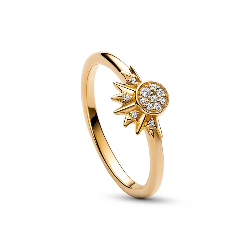 Celestial Sun and Moon Charm Sparkling Ring - Image 7