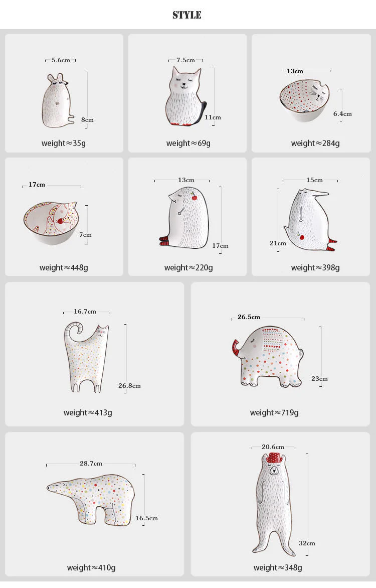 Ceramic Creative Cute Animal Breakfast Plates - Image 16