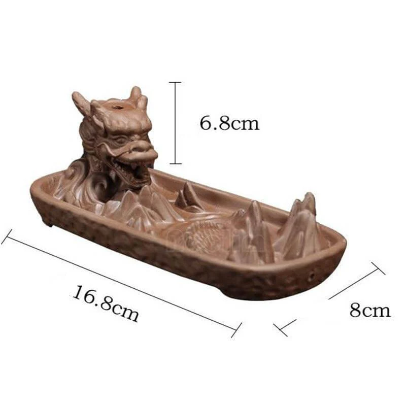 Ceramic Dragon Censer Smoke Backflow Incense Burner - Image 8