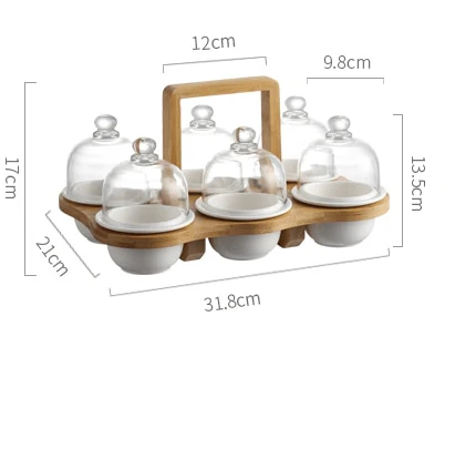 Ceramic Glass Lid Snack Plate - Image 11