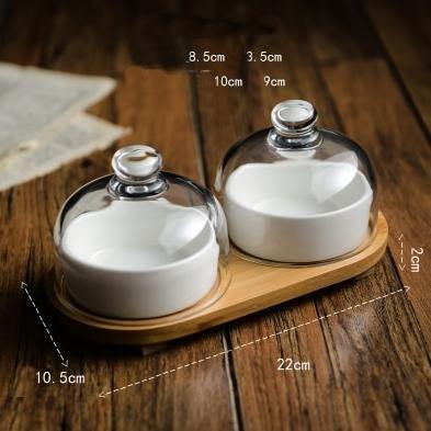 Ceramic Glass Lid Snack Plate - Image 13