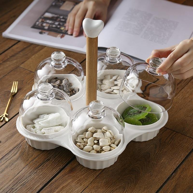 Ceramic Glass Lid Snack Plate - Image 5