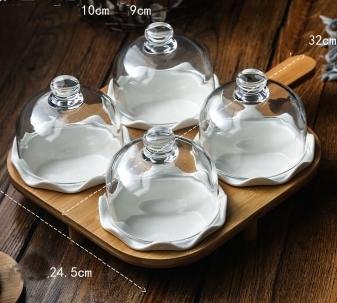 Ceramic Glass Lid Snack Plate - Image 8