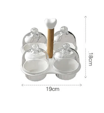 Ceramic Glass Lid Snack Plate - Image 9