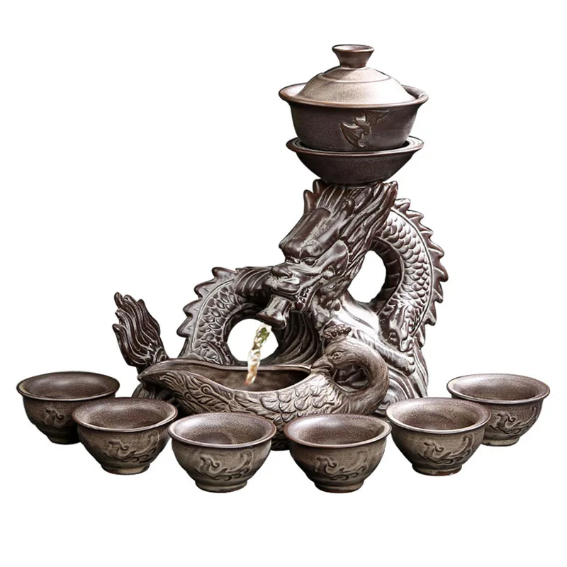 Ceramic Portable Traditional Dragon Tea Set - Image 3