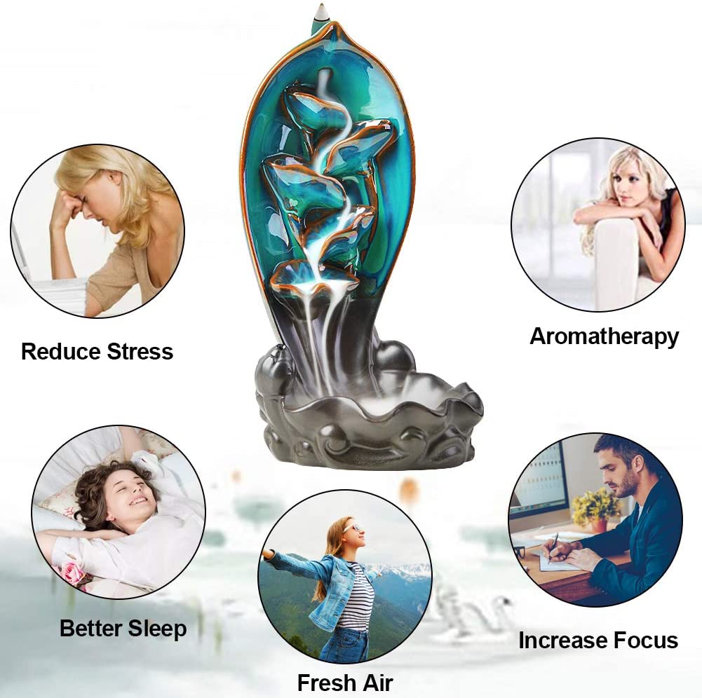 Ceramic Waterfall Backflow Yoga Incense Burner - Image 8