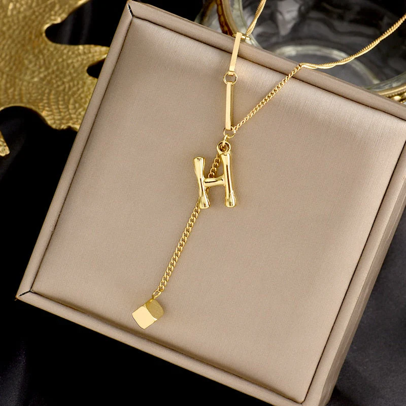 Charming Initials Letter Necklace - Image 10