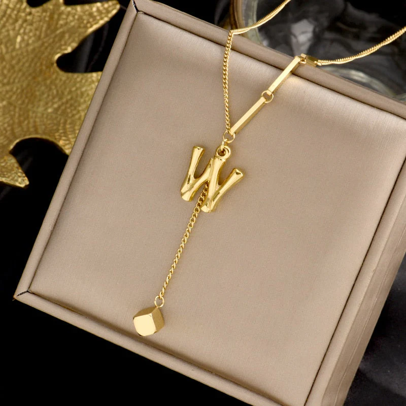 Charming Initials Letter Necklace - Image 12