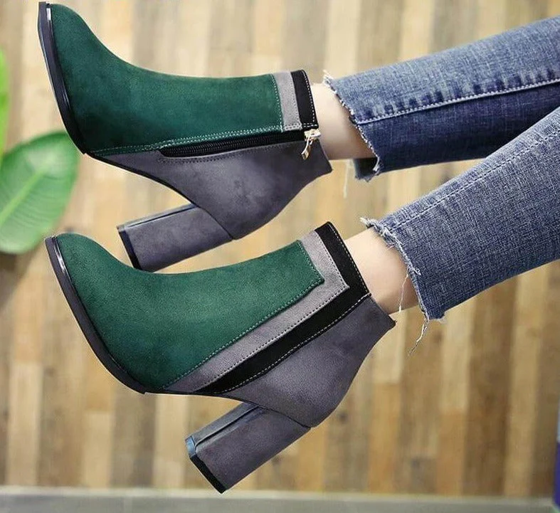Chelsea English Modern Thick High Heels Women Boots - Image 2