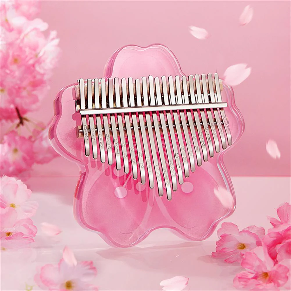Cherry Blossom Kalimba Acrylic Thumb Piano - Image 2