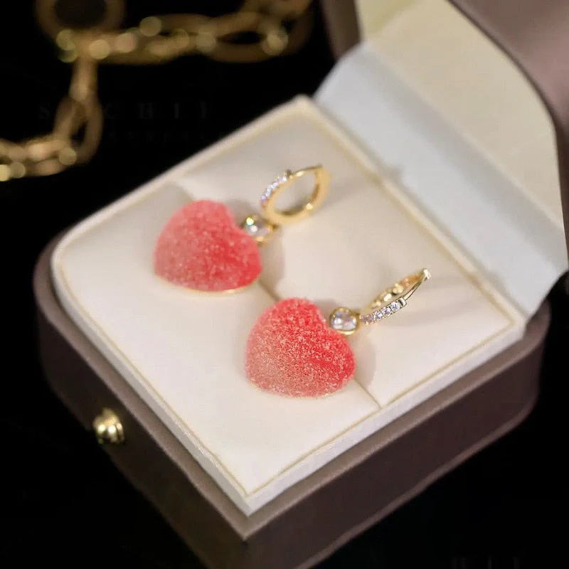 Cherry Lover Zircon Korean Style Earrings - Image 2