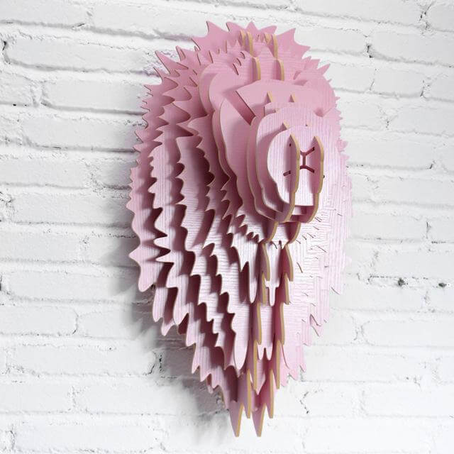 Chinese 3D Wood Lion Head - Image 3