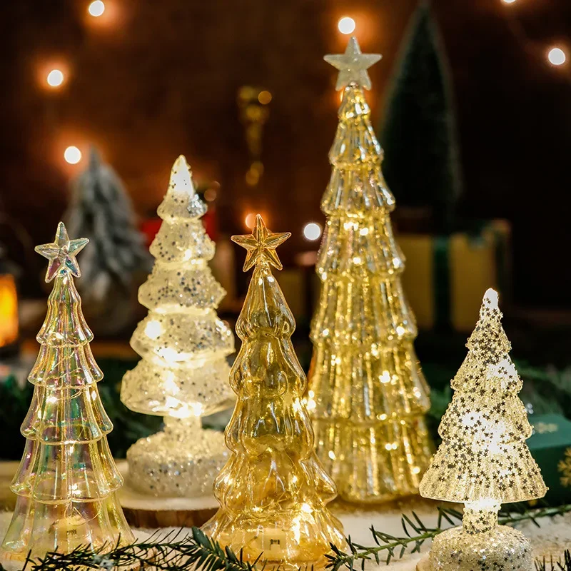 Christmas Time LED Frosted Glass Tree Lamp - Image 2