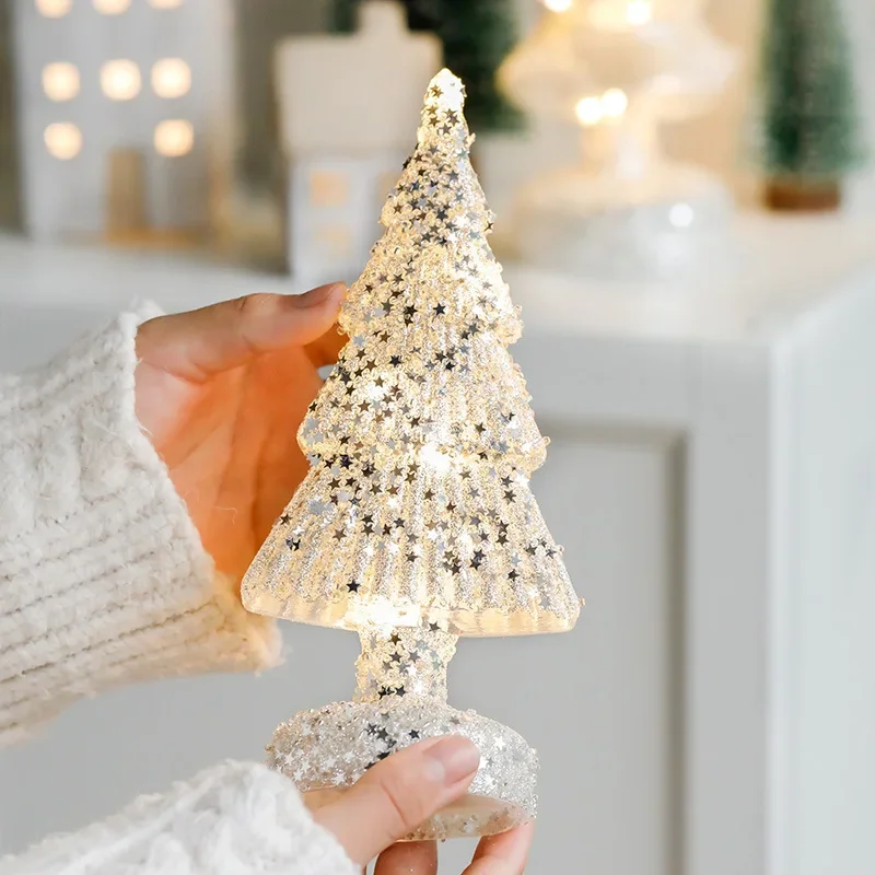 Christmas Time LED Frosted Glass Tree Lamp - Image 3