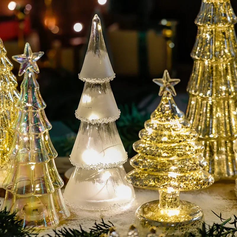 Christmas Time LED Frosted Glass Tree Lamp - Image 4