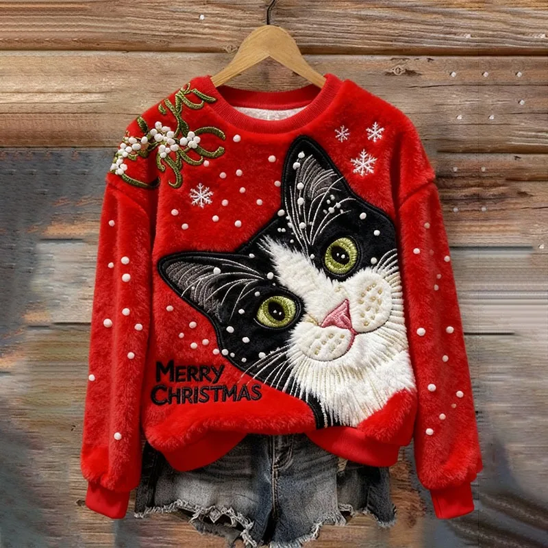 Christmas Village Plush Sweater