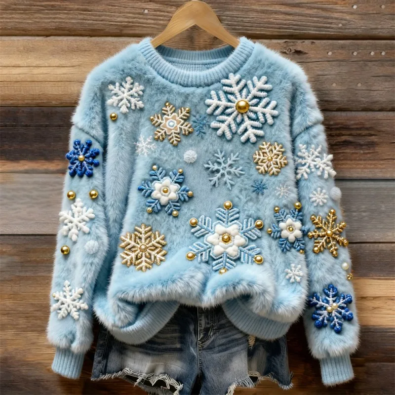 Christmas Village Plush Sweater - Image 4