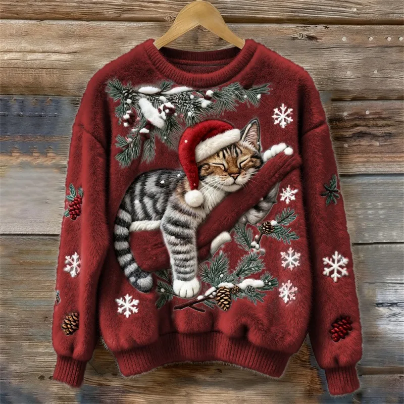 Christmas Village Plush Sweater - Image 5